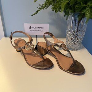 Tory Burch Violet Block Heel Sandal - Platinum - 8